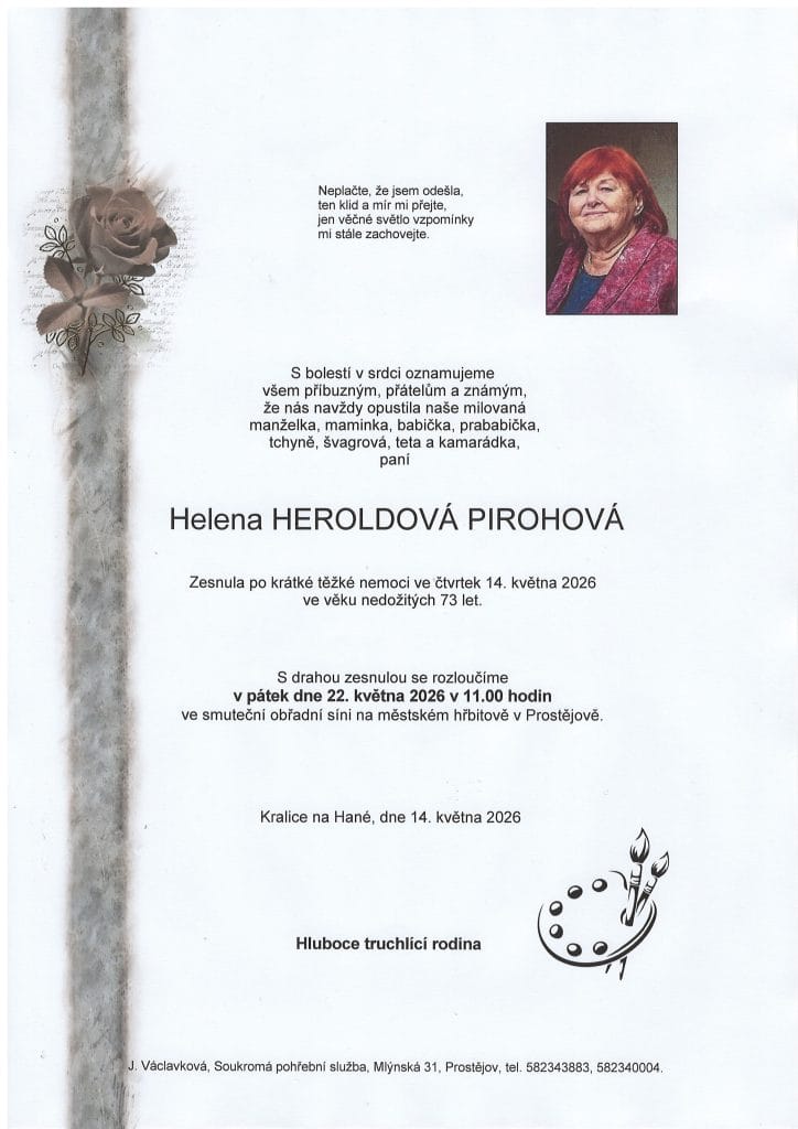 parte p. Pirohova | Pohřební služba Václavková a spol. s r.o.