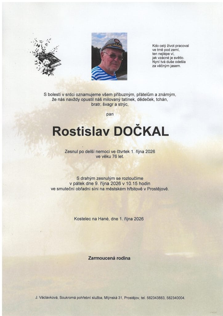 parte p. Rostislav Dockal | Pohřební služba Václavková a spol. s r.o.